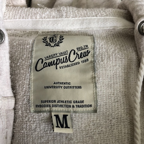 CampusCrew Light Grey Zip Up Hoodie - Picture 6 of 8
